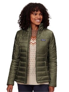 Patagonia Women's Radalie Quilted Puffer Jacket Olive size s